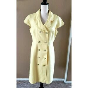 Isabella DeMarco Yellow Linen Dress Sz 10